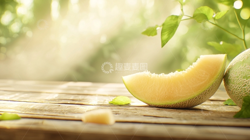 高清大图下载【趣麦麦图】阳光下的甜瓜切片