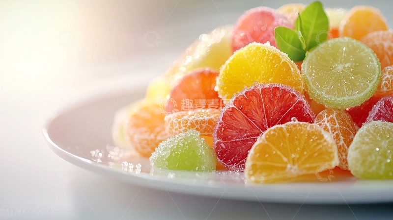 高清大图下载【趣麦麦图】彩色水果糖盘子