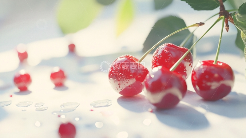 高清大图下载【趣麦麦图】夏日阳光下的樱桃