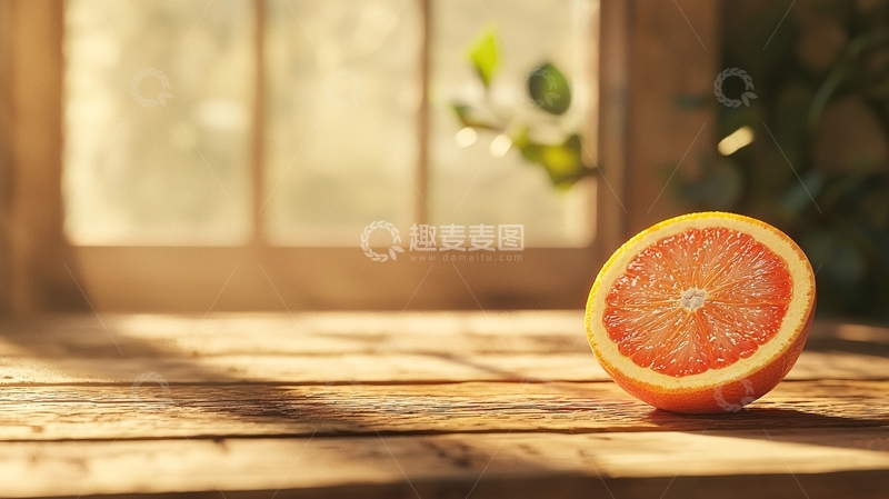 高清大图下载【趣麦麦图】阳光下的橙子切片