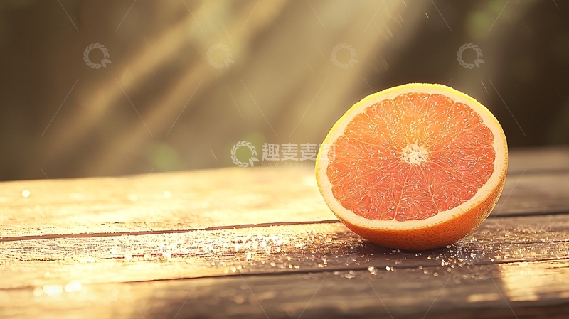 高清大图下载【趣麦麦图】阳光下的柚子切片