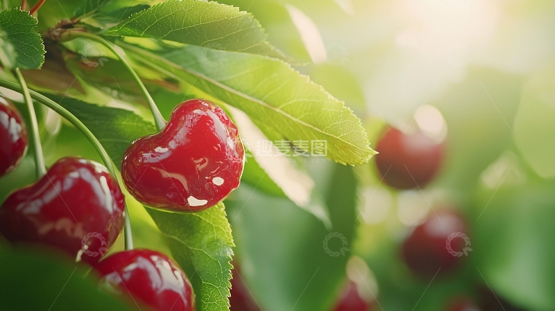 高清大图下载【趣麦麦图】樱桃树上的红果
