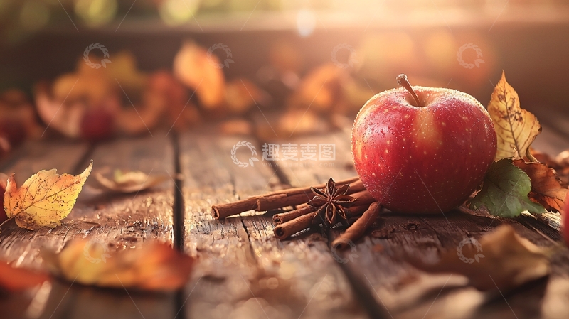 高清大图下载【趣麦麦图】秋日苹果与香料装饰
