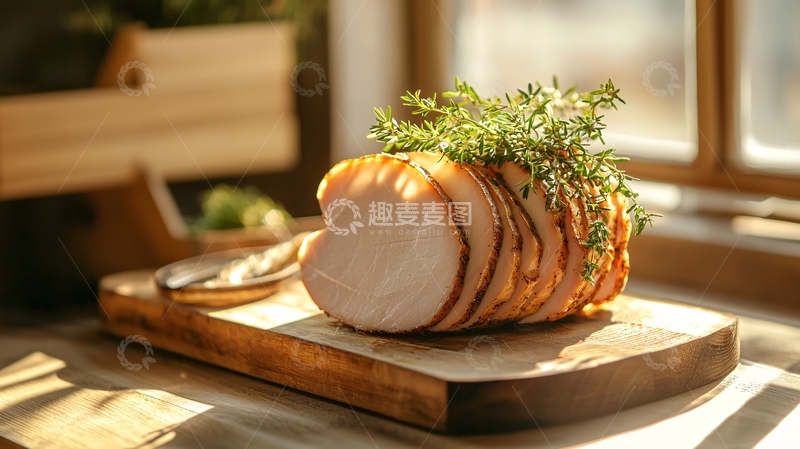 高清大图下载【趣麦麦图】阳光下的烤肉切片