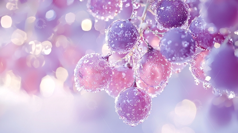 高清大图下载【趣麦麦图】冰晶葡萄背景图