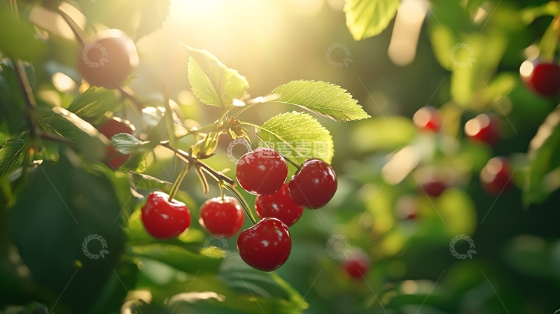 高清大图下载【趣麦麦图】阳光下的樱桃树
