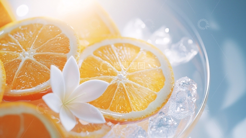 高清大图下载【趣麦麦图】夏日清凉水果冰块装饰