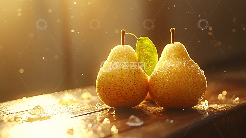 高清大图下载【趣麦麦图】阳光下的梨子