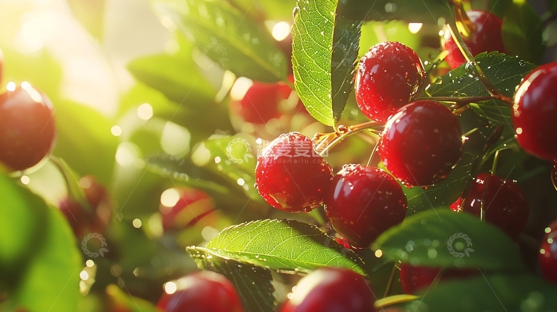 高清大图下载【趣麦麦图】阳光下的樱桃果实