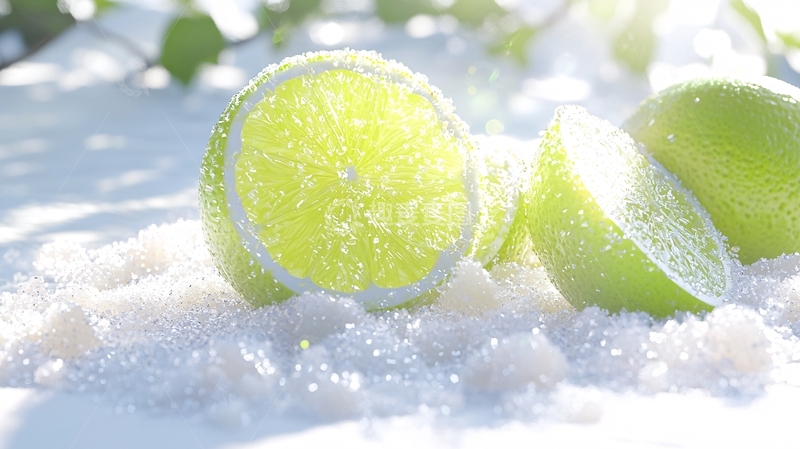 高清大图下载【趣麦麦图】夏日清凉柠檬糖霜水果