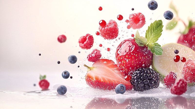 高清大图下载【趣麦麦图】新鲜水果与水花飞溅