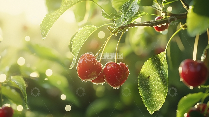 高清大图下载【趣麦麦图】阳光下的樱桃树