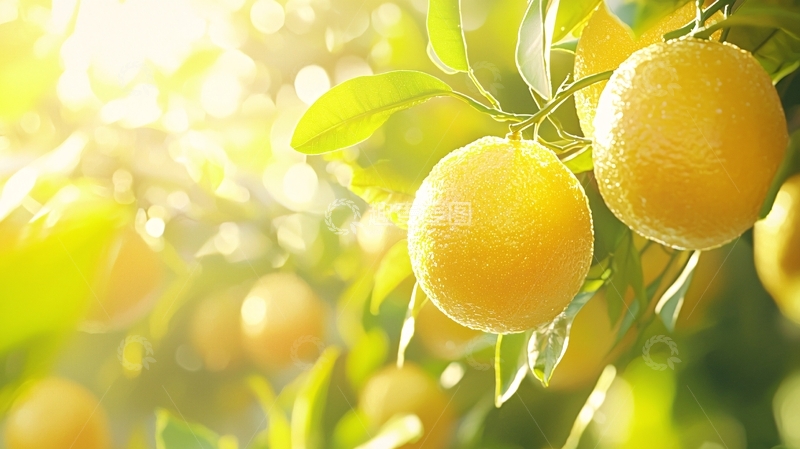 高清大图下载【趣麦麦图】阳光下的橘子树