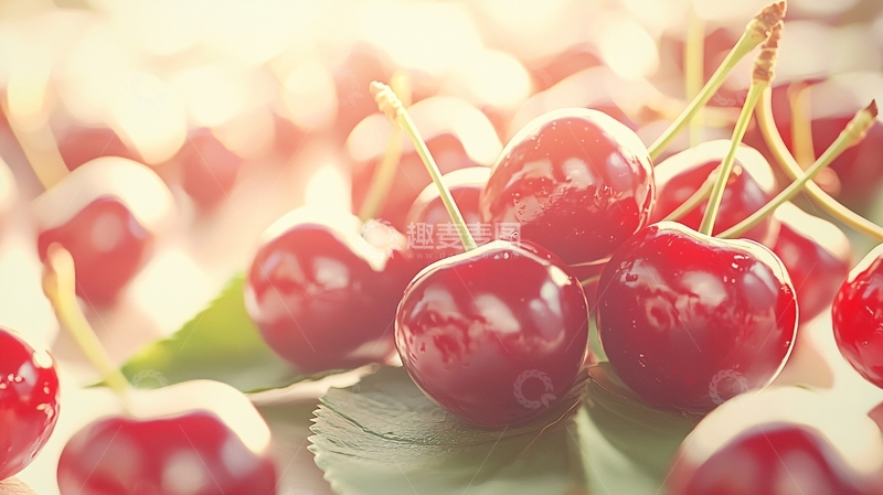 高清大图下载【趣麦麦图】阳光下的樱桃果实