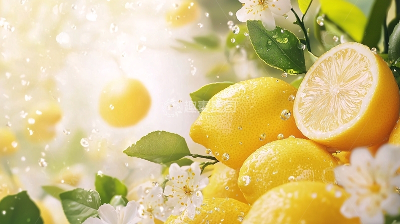 高清大图下载【趣麦麦图】清新柠檬水果素材背景图