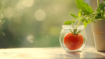 番茄植物盆栽自然光景