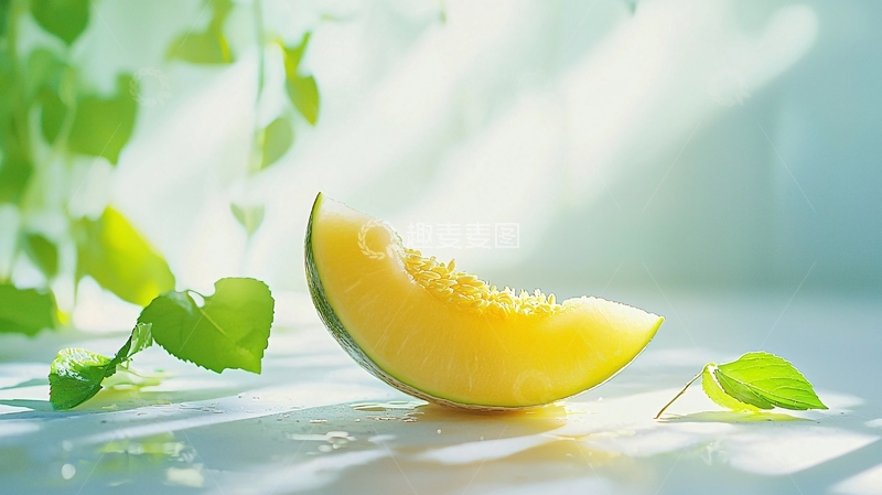 高清大图下载【趣麦麦图】阳光下的甜瓜切片