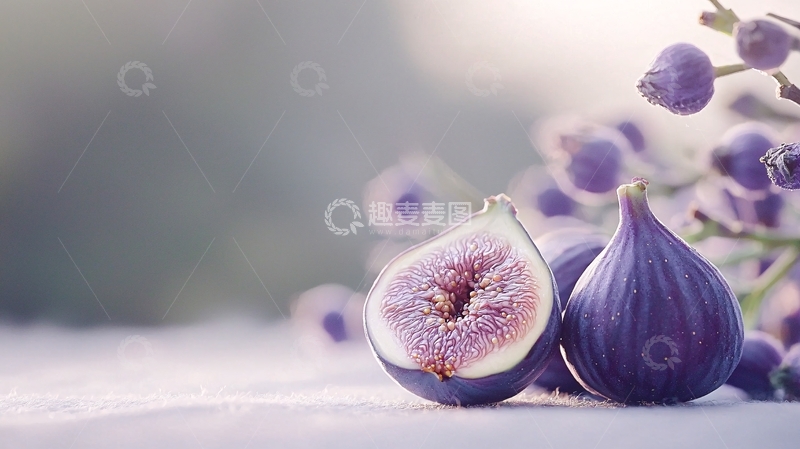 高清大图下载【趣麦麦图】紫色无花果特写