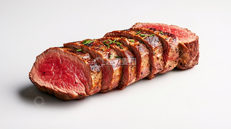 高清大图下载【趣麦麦图】嫩烤牛排切片展示