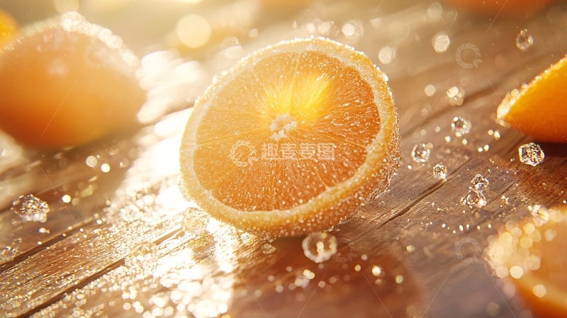 高清大图下载【趣麦麦图】阳光下的橙子切片