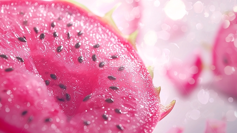 高清大图下载【趣麦麦图】粉色火龙果切片特写