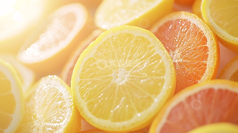 高清大图下载【趣麦麦图】新鲜水果切片背景图