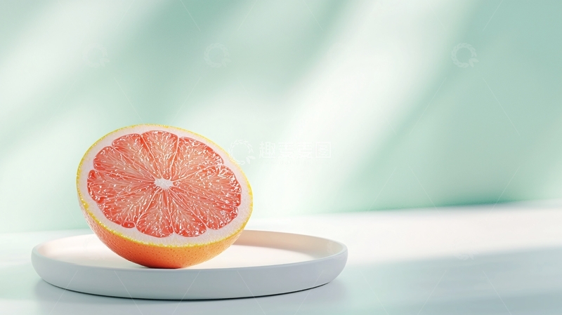 高清大图下载【趣麦麦图】清新柚子切片背景图