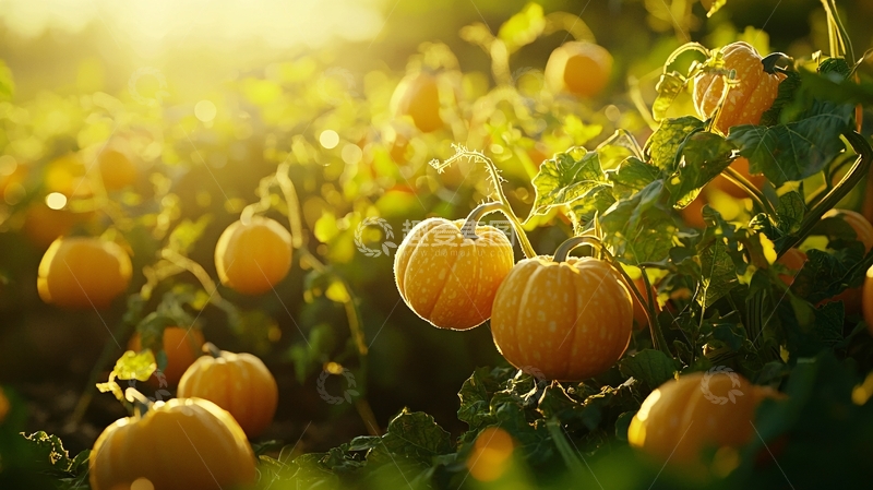 高清大图下载【趣麦麦图】秋日南瓜田风光