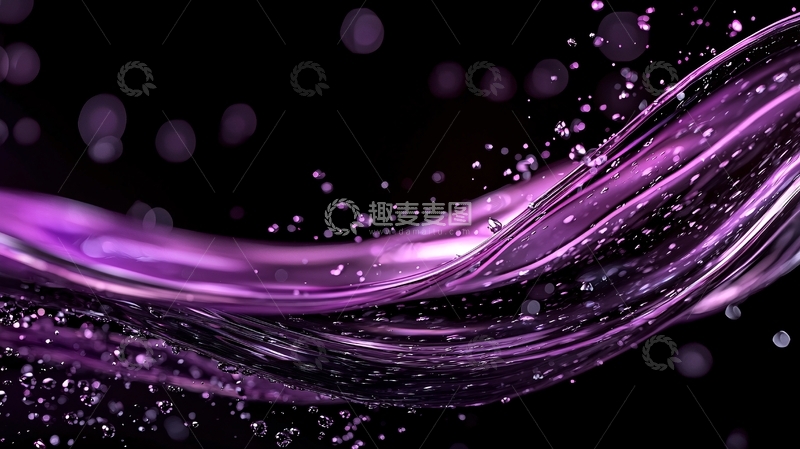 高清大图下载【趣麦麦图】紫色流动线条背景素材