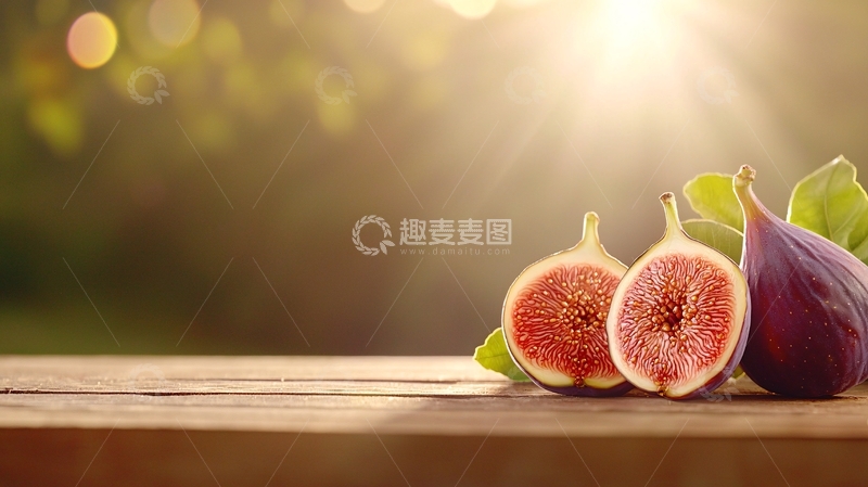 高清大图下载【趣麦麦图】阳光下的无花果切片
