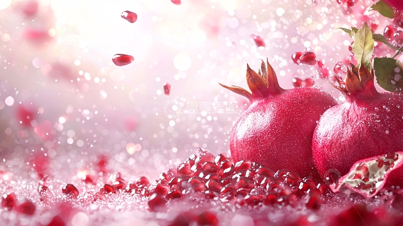 高清大图下载【趣麦麦图】石榴果实与籽粒的特写