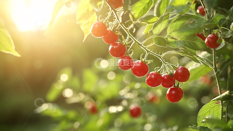 高清大图下载【趣麦麦图】阳光下的樱桃番茄