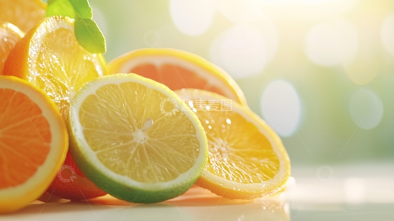 高清大图下载【趣麦麦图】夏日水果切片背景图