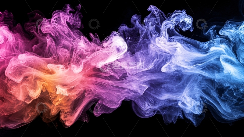 高清大图下载【趣麦麦图】色彩流动的抽象烟雾效果