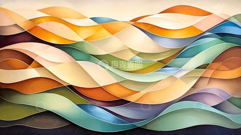 高清大图下载【趣麦麦图】抽象波浪色彩艺术背景