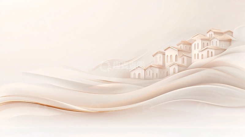 高清大图下载【趣麦麦图】沙漠中的小镇风景图