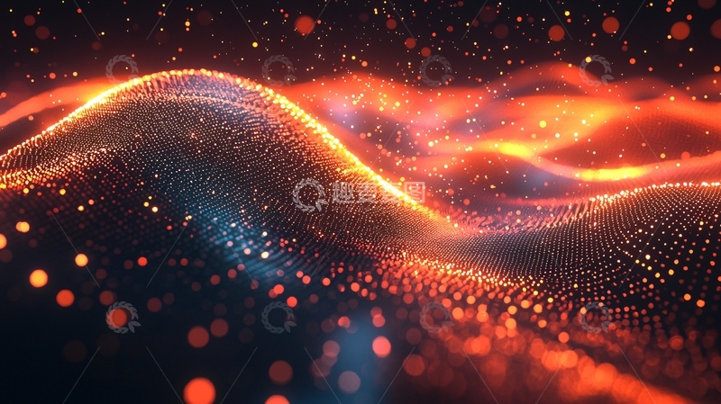 高清大图下载【趣麦麦图】光影粒子动态波浪背景