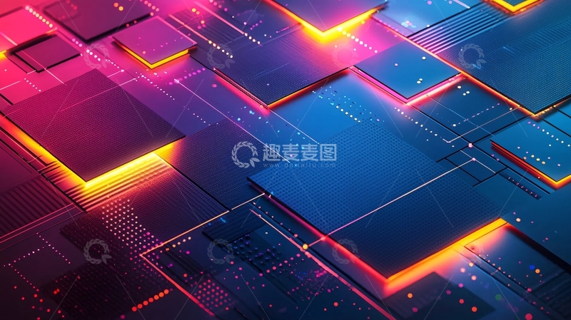 高清大图下载【趣麦麦图】未来科技电路板背景图