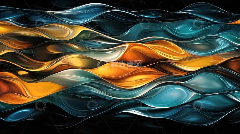 高清大图下载【趣麦麦图】抽象波浪流动艺术背景