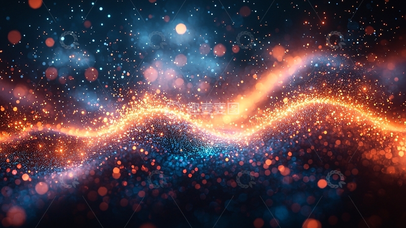 高清大图下载【趣麦麦图】光波粒子动态效果背景