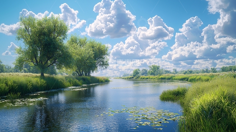 高清大图下载【趣麦麦图】夏日河流自然风光