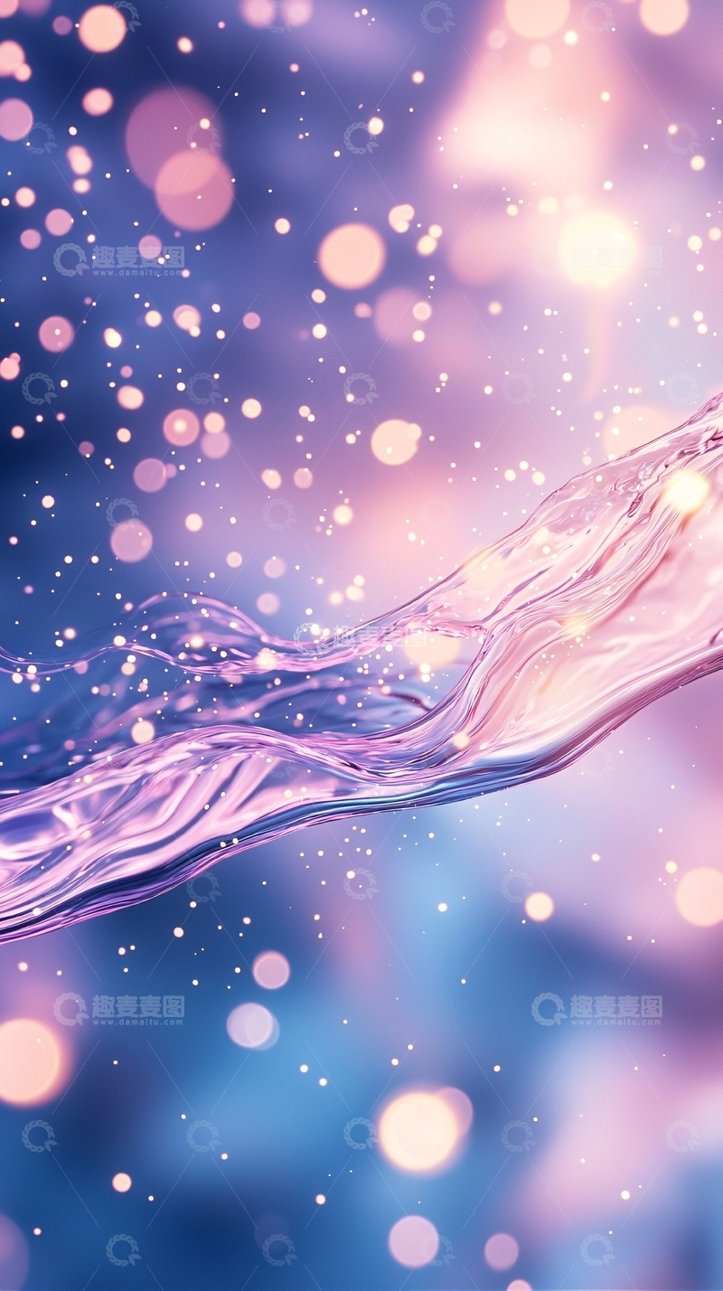 高清大图下载【趣麦麦图】梦幻流动水波光效背景