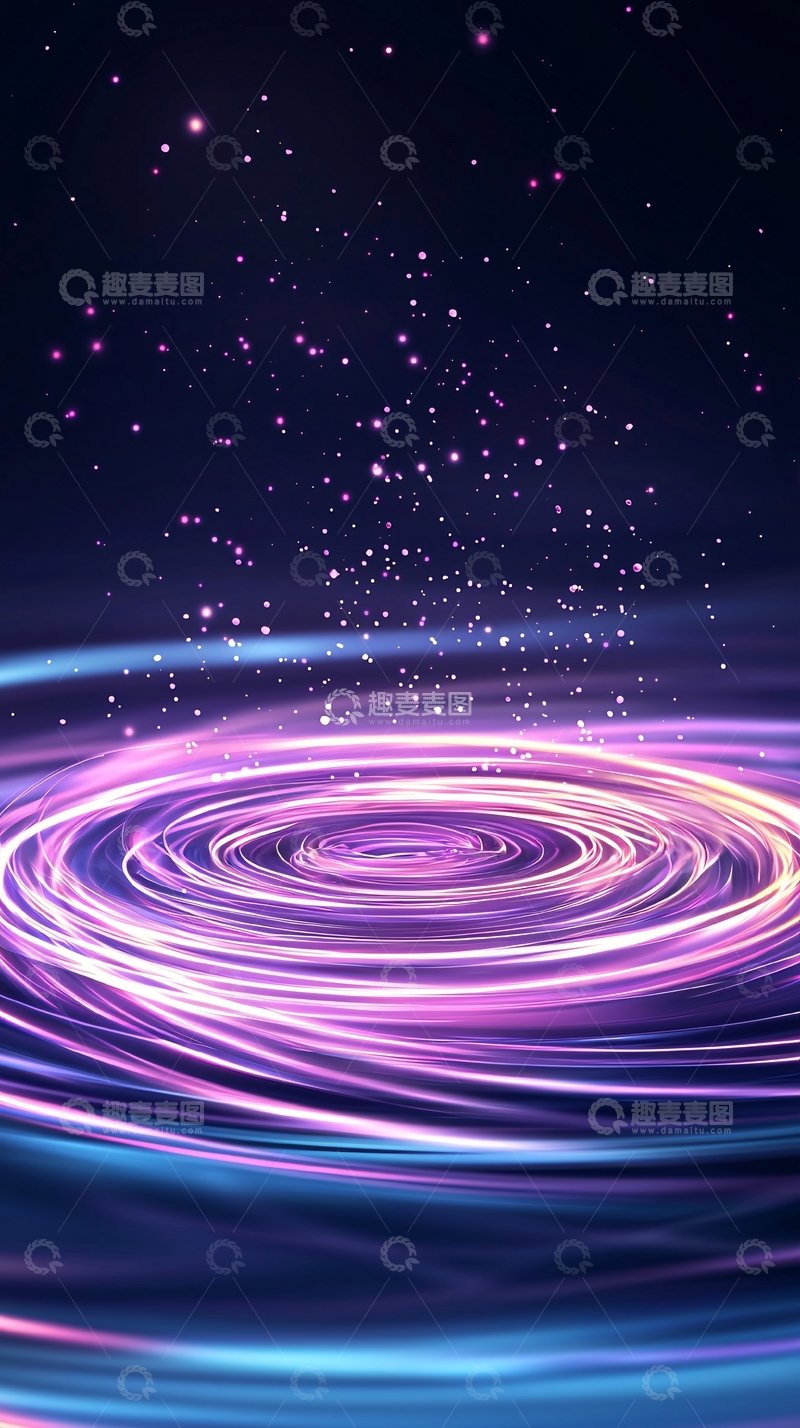 高清大图下载【趣麦麦图】紫色光圈星空背景