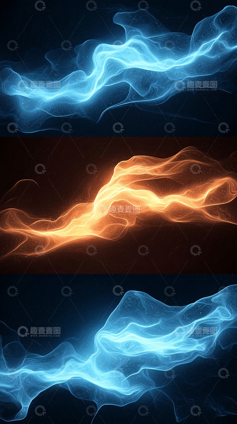 高清大图下载【趣麦麦图】抽象能量流背景素材
