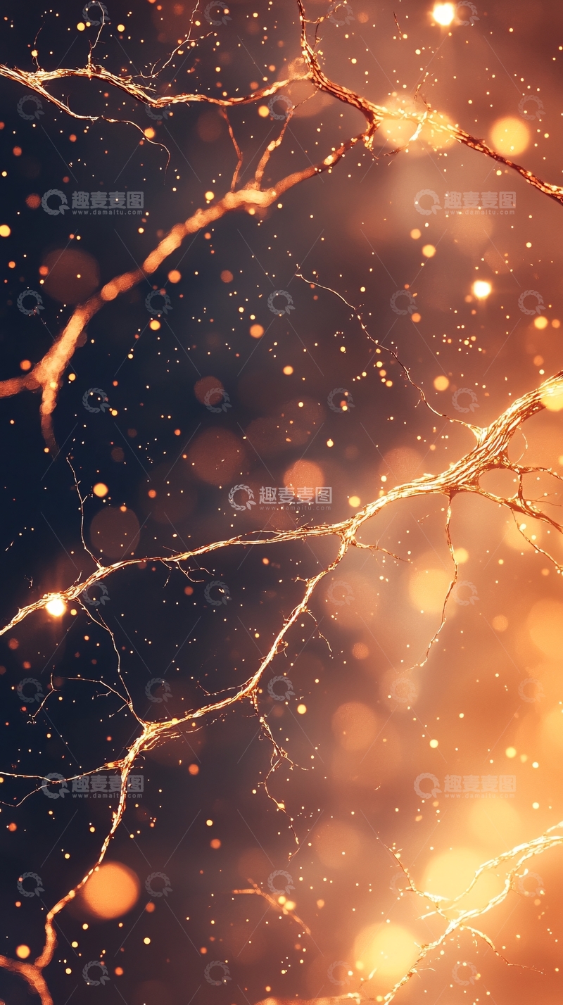 高清大图下载【趣麦麦图】金色光斑交织的抽象背景