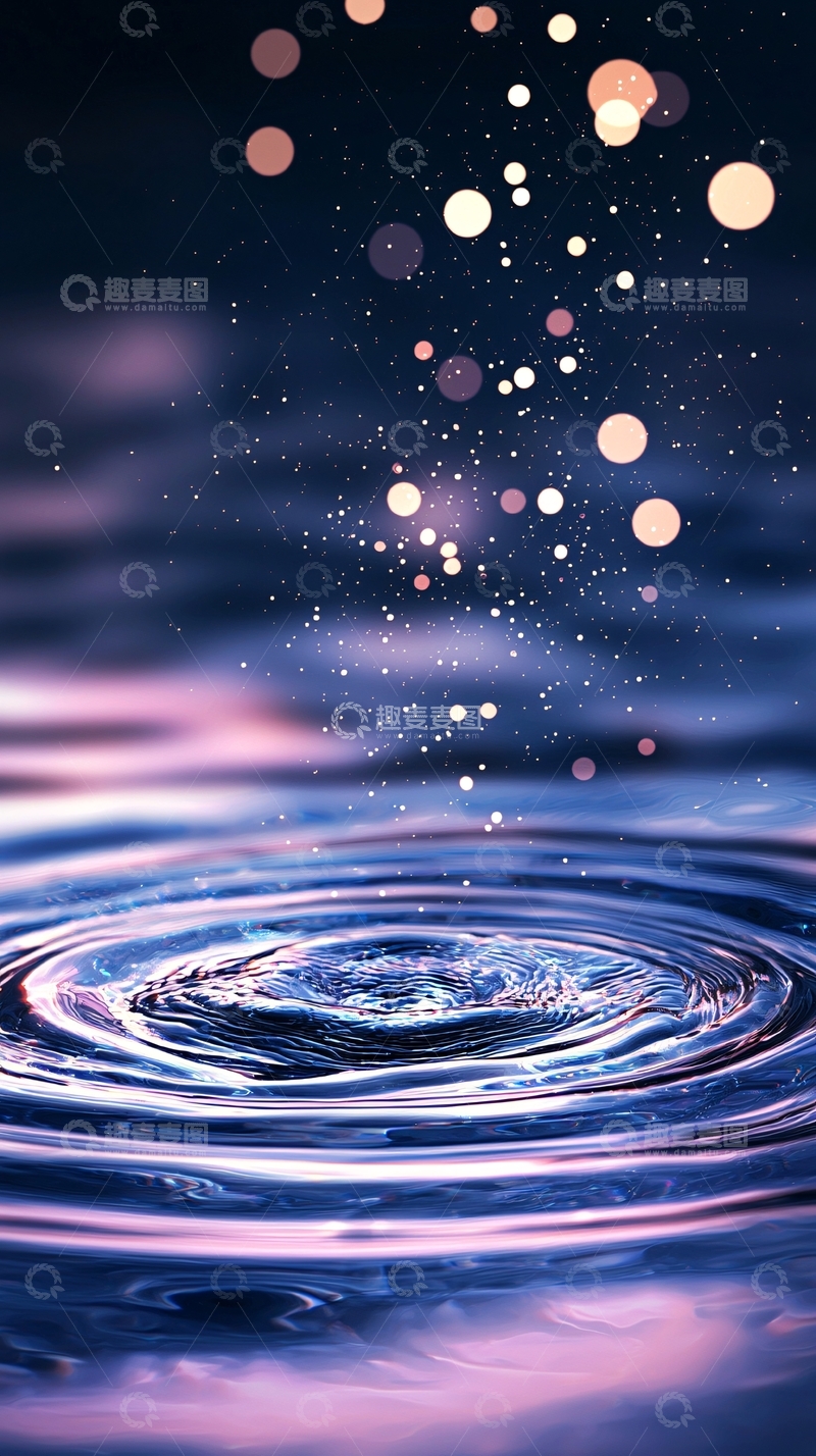 高清大图下载【趣麦麦图】水波涟漪星空背景