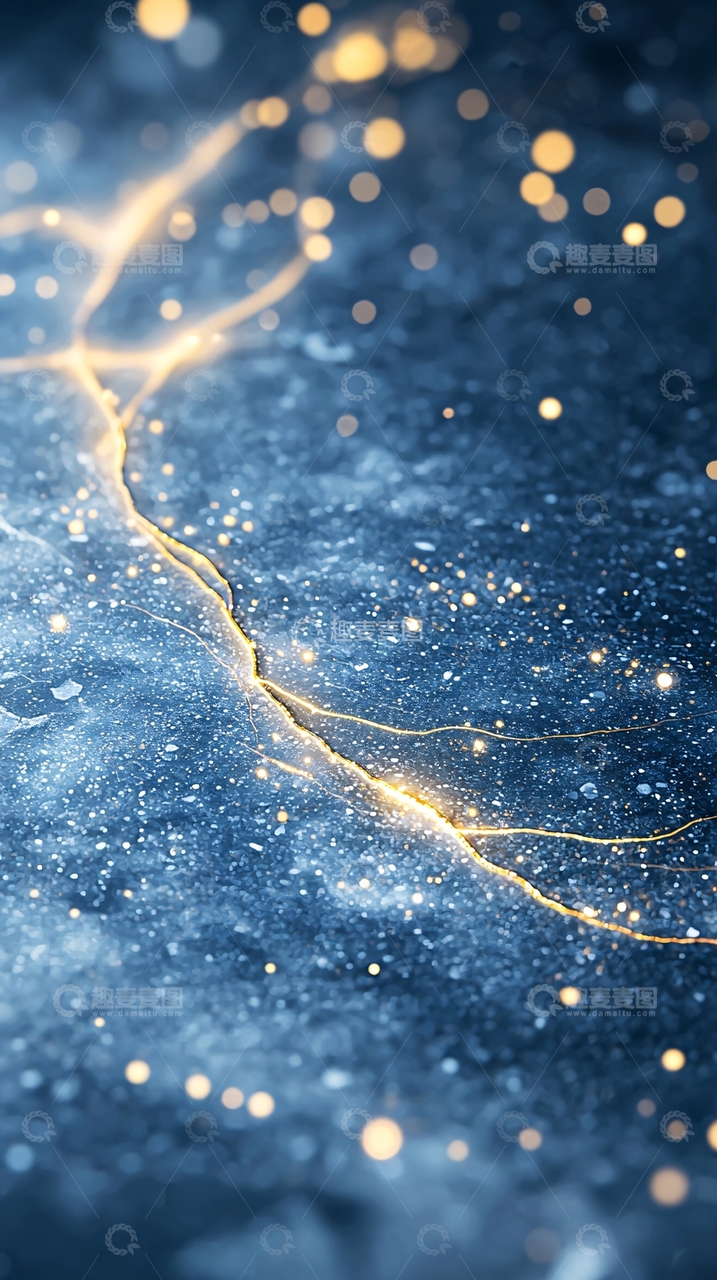 高清大图下载【趣麦麦图】蓝色背景金色线条光效素材