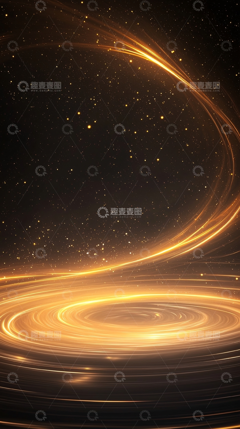 高清大图下载【趣麦麦图】金色光晕星空背景