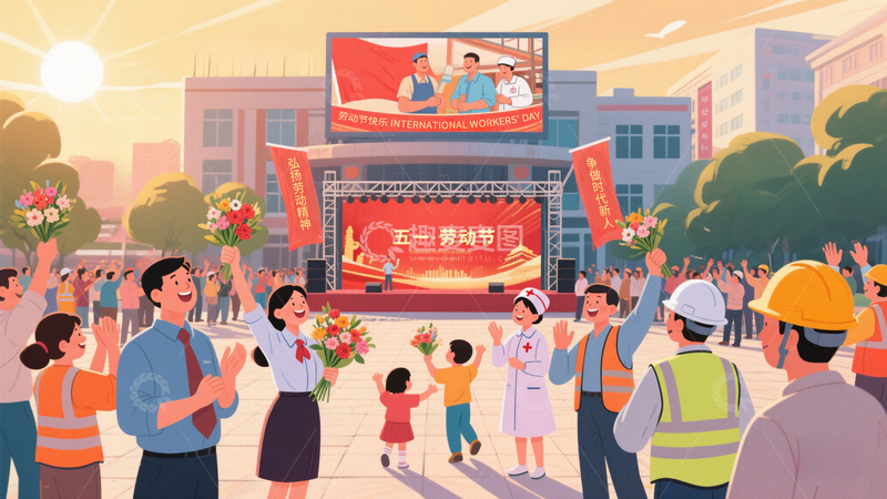 五一劳动节插画5