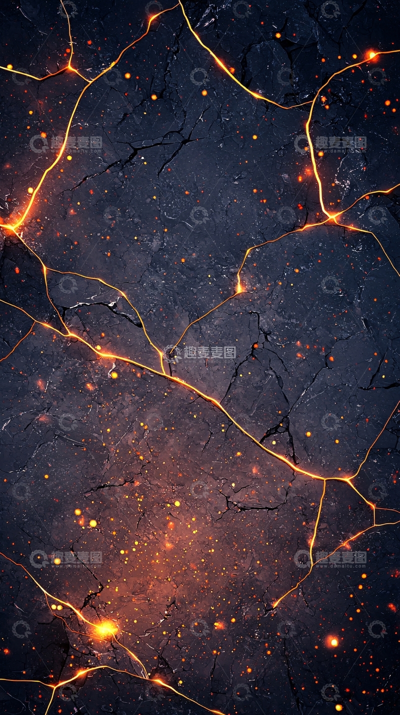 高清大图下载【趣麦麦图】裂纹中的火焰背景